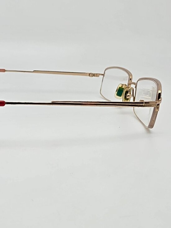 Miu Miu VMU549 1BE-1O1 Gold Red Semi Rimless Petite Eyeglasses Frame 50-18-135